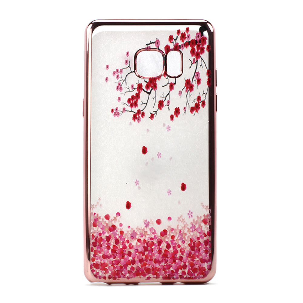 Galaxy Note FE / Note Fan Edition / Note 7 Crystal Clear Rose Gold Design Case (Cherry BLOSSOM)